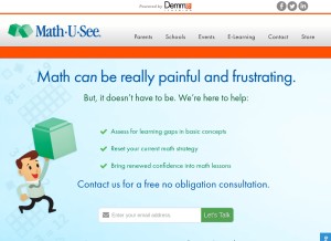 How mathusee.com looks like on a tablet such as an iPad.
