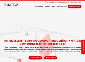 How maticz.com looks like on a tablet such as an iPad.