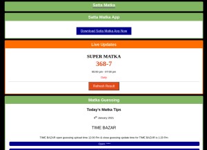 How matkaguessing.in looks like on a tablet such as an iPad.