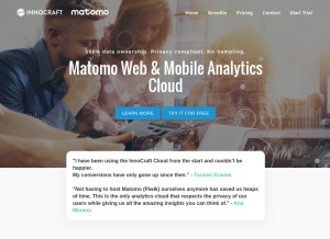 How matomo.cloud looks like on a tablet such as an iPad.