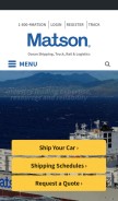 How matson.com looks like on a mobile device such as an iPhone.