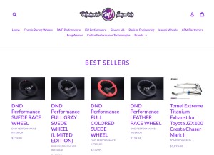 How matsuriimports.com looks like on a tablet such as an iPad.