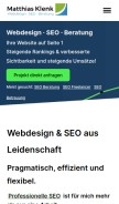 How matthiasklenk.de looks like on a mobile device such as an iPhone.