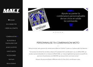 How mattracingmoto.com looks like on a tablet such as an iPad.