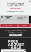 How mattressfirm.com looks like on a mobile device such as an iPhone.