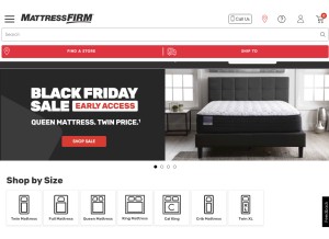 How mattressfirm.com looks like on a tablet such as an iPad.