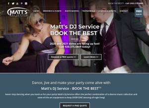 How mattsdjserviceappleton.com looks like on a tablet such as an iPad.