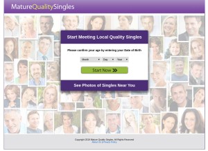 How mature-qualitysingles.com looks like on a tablet such as an iPad.