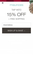 How maurices.com looks like on a mobile device such as an iPhone.