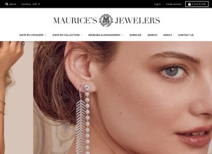 How mauricesjewelers.com looks like on a tablet such as an iPad.