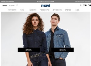 How mavi.com looks like on a tablet such as an iPad.