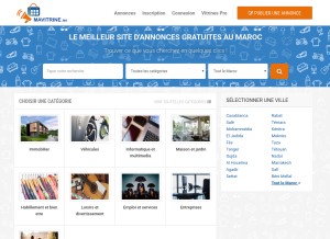 How mavitrine.ma looks like on a tablet such as an iPad.