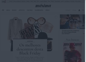 How maxima.pt looks like on a tablet such as an iPad.