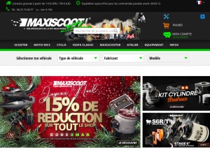 How maxiscoot.com looks like on a tablet such as an iPad.