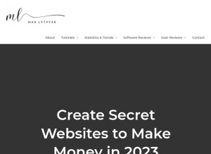 How maxlytvyak.com looks like on a tablet such as an iPad.