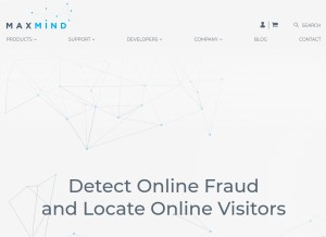 How maxmind.com looks like on a tablet such as an iPad.
