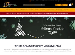 How maxmovil.com looks like on a tablet such as an iPad.