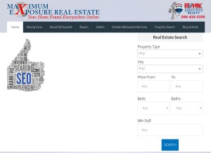 How maxrealestateexposure.com looks like on a tablet such as an iPad.