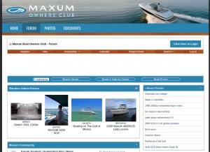 How maxumownersclub.com looks like on a tablet such as an iPad.