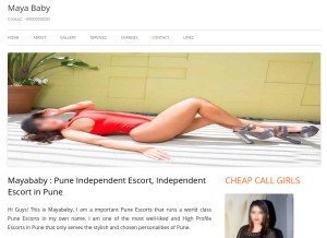 How mayababy.in looks like on a tablet such as an iPad.