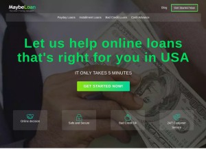 How maybeloan.com looks like on a tablet such as an iPad.