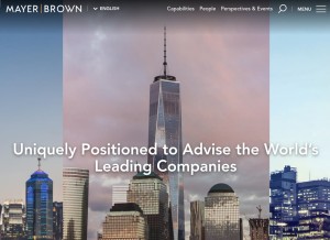 How mayerbrown.com looks like on a tablet such as an iPad.