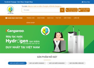 How maylocnuocanhduc.com looks like on a tablet such as an iPad.