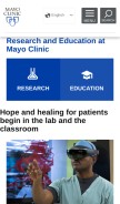 How mayo.edu looks like on a mobile device such as an iPhone.