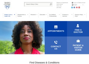 How mayoclinic.org looks like on a tablet such as an iPad.