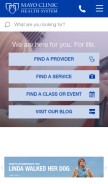 How mayoclinichealthsystem.org looks like on a mobile device such as an iPhone.