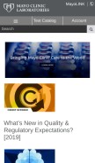How mayocliniclabs.com looks like on a mobile device such as an iPhone.