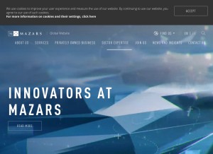 How mazars.com looks like on a tablet such as an iPad.