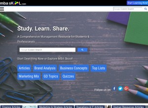 How mbaskool.com looks like on a tablet such as an iPad.