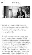 How mbi-inc.com looks like on a mobile device such as an iPhone.