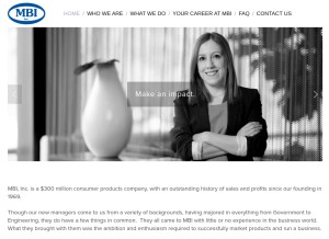 How mbi-inc.com looks like on a tablet such as an iPad.