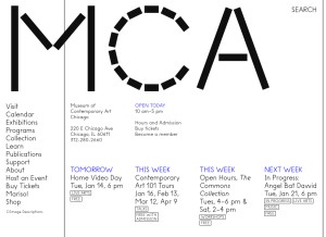 How mcachicago.org looks like on a tablet such as an iPad.