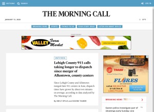 How mcall.com looks like on a tablet such as an iPad.