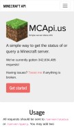How mcapi.us looks like on a mobile device such as an iPhone.