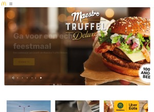 How mcdonalds.nl looks like on a tablet such as an iPad.