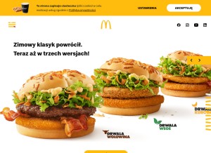 How mcdonalds.pl looks like on a tablet such as an iPad.