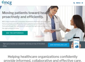 How mcg.com looks like on a tablet such as an iPad.