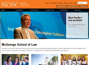 How mcgeorge.edu looks like on a tablet such as an iPad.