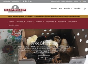 How mcmurrayhatchery.com looks like on a tablet such as an iPad.