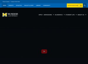 How mcneese.edu looks like on a tablet such as an iPad.