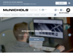 How mcnichols.com looks like on a tablet such as an iPad.