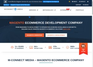 How mconnectmedia.com looks like on a tablet such as an iPad.