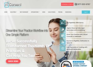 How mconsent.net looks like on a tablet such as an iPad.