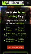 How mcprohosting.com looks like on a mobile device such as an iPhone.