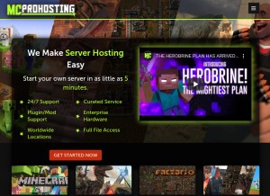 How mcprohosting.com looks like on a tablet such as an iPad.
