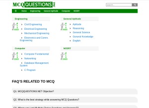 How mcqquestions.net looks like on a tablet such as an iPad.